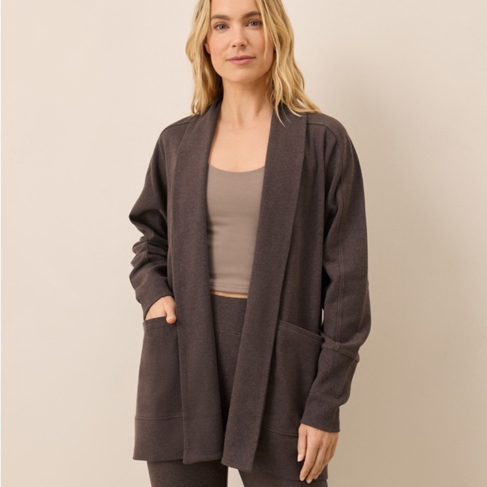 NWT Pact Airplane Wrap Cardigan - Chocolate Heather